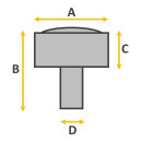Véritable couronne FORTIS, jaune, NOS, diamètre du filetage 0.9 mm