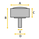 Véritable couronne FORTIS, 6,4 mm, NOS, diamètre du filetage 0.9 mm