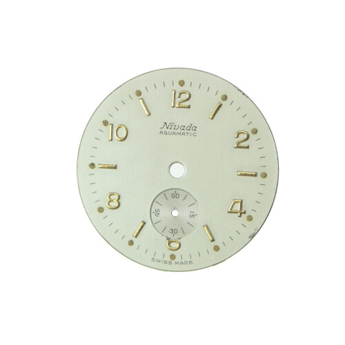 Cadran NIVADA Aquamatic original ronde gris 24,5 mm Nr.2