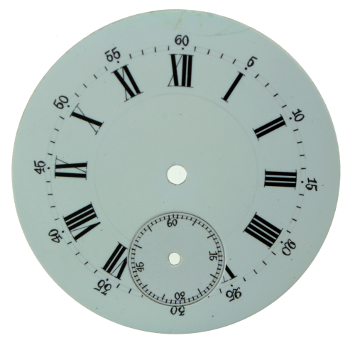 Quadrante di orologio da tasca smaltato romano 42,6 mm