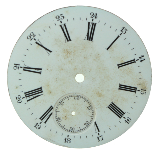 Quadrante di orologio da tasca smaltato romano 42,5 mm