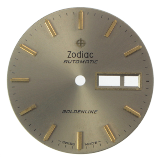 Original ZODIAC Zifferblatt rund römisch goldfarben 29,50 mm