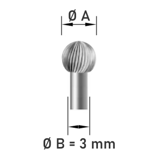 BERGEON 30008 (6257) Juwelier Fräser mit Feinzahnung, Schafftdurchmesser 3,00 mm