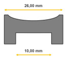 Bracciale ZODIAC autentico maglie finali acciaio, giallo 26,00 mm