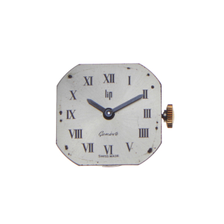 Antikes Taschenuhr Uhrwerk LIP R192 mit Zifferblatt, Zeiger und Krone, 7 1/2