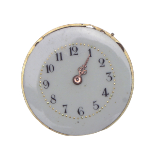 Antikes Taschenuhr Uhrwerk mit Zifferblatt und Zeiger, 11 3/4, defekt zum ausschlachten
