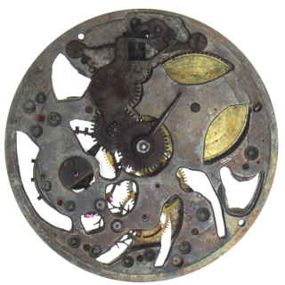 Antikes Skelett Taschenuhr Uhrwerk 17 1/4 , defekt zum ausschlachten