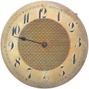 Antique movement with dial and hands, 19 1/2 , defective...