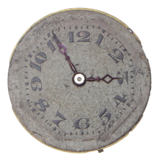 Antikes Taschenuhr Uhrwerk mit Zifferblatt und Zeiger 8 3/4 funktionsfähig