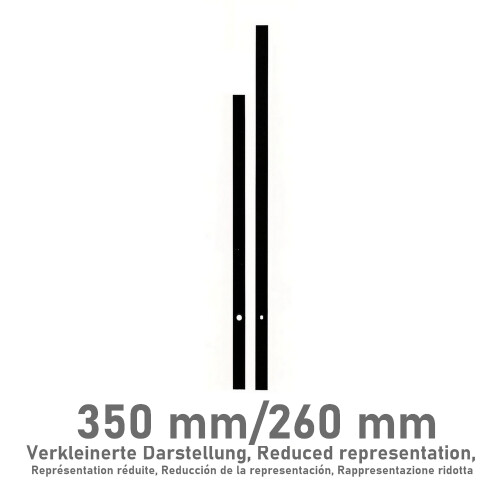 Mouvement à quartz UTS 838 21 mm avec aiguilles extra longues, noir 350/260 mm