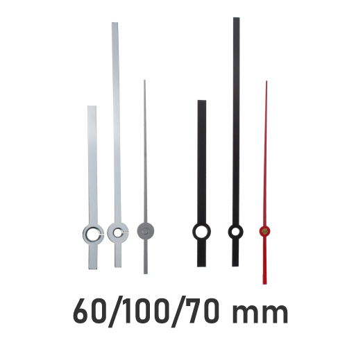 Zeigersatz für Quarzuhrwerke mit SKP Lochung 3,8 x 5,5 mm, 60/100/70 mm Länge