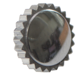Corona dellorologio da polso cromata, diametro 6,4 mm , filettatura 1,0 mm