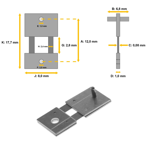 Pendulum spring for wall clocks, grandfather clocks and pendulums 12 x 6,8 x 0,08 - #306