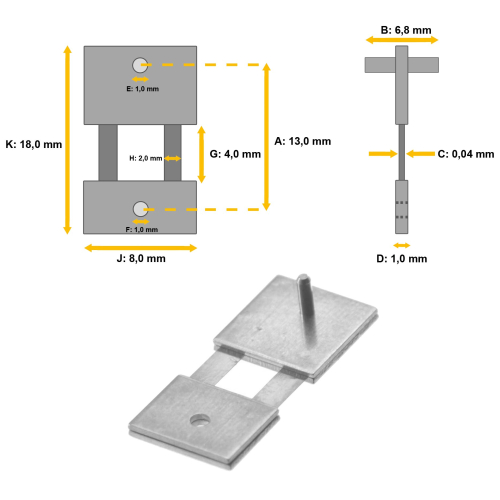 Pendelfeder für Wanduhren, Standuhren und Pendulen 13 x 6,8 x 0,04 - #17