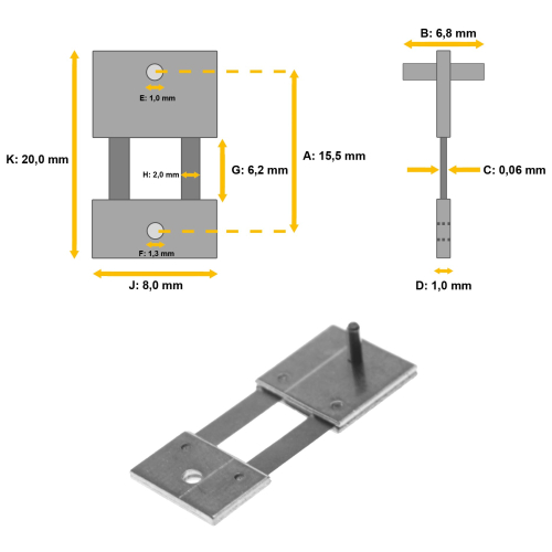 Pendelfeder für Wanduhren, Standuhren und Pendulen 15,5 x 6,8 x 0,06 - #6