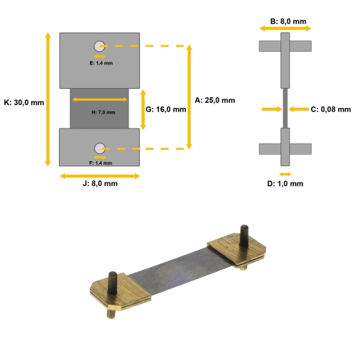 Resorte de péndulo para relojes de pie y péndulos 25 x 8 x 0,08 - #320