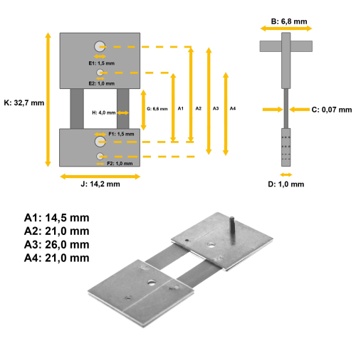 Pendelfeder für Wanduhren, Standuhren und Pendulen 26 x 6,8 x 0,07 - #40