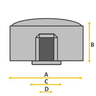 Originial ZENITH Krone in Stahl, Gewinde: 0,9 mm, Durchmesser: 4,9 mm