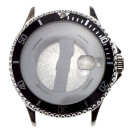 Caja de reloj DeSoto "Powermaster" de 43 mm cromada pulida con cristal y corona