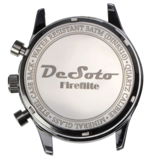 DeSoto Firesflite Chronograph Uhrengehäuse 40 mm Stahl poliert mit Glas Krone