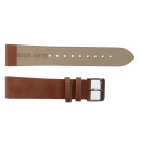 Watch strap leather with buckle, 20 mm brown