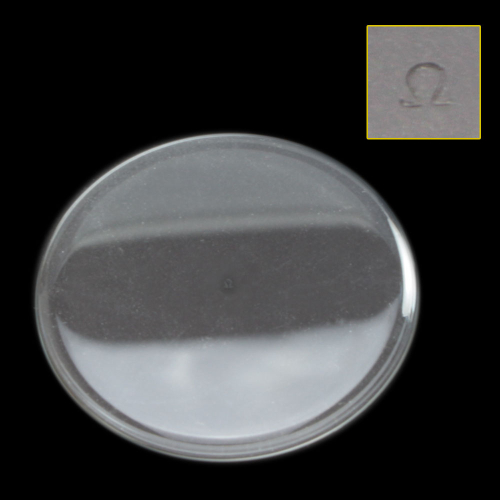 Orologio da polso originale OMEGA in cristallo acrilico, piatto, misura 308