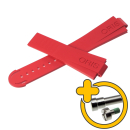 Cinturino ORIS in caucciù con viti per cinturino 24 mm, rosso, per ORIS Aquis date