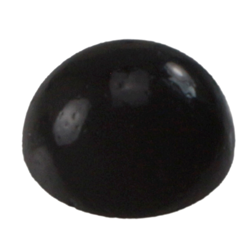 Bijou synthétique, cabouchon pour couronne hémisphère, noir, 3 mm