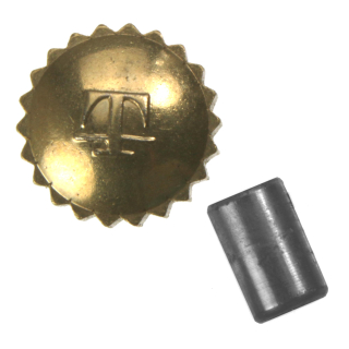 TISSOT Krone, vergoldet, inkl. Tubus: 2,5 mm, D: 6,2 mm, Höhe: 3,2 mm