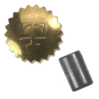 TISSOT Krone, vergoldet, inkl. Tubus: 2 mm, D: 5,2 mm, Höhe: 3,3 mm