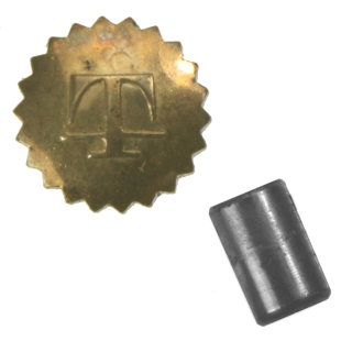 TISSOT Krone, vergoldet, inkl. Tubus: 2 mm, D: 4,5 mm, Höhe: 2 mm