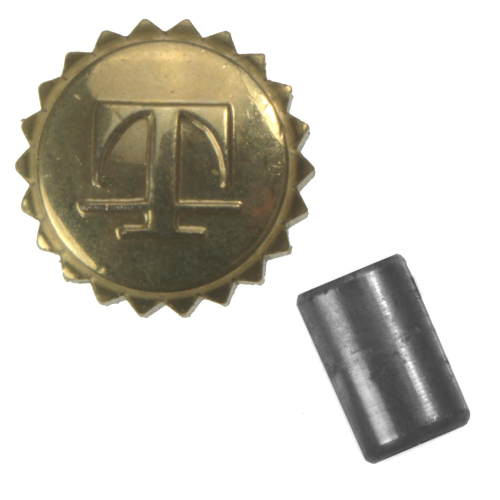 Couronne TISSOT, dorée, joint inclus D : 5,6, hauteur : 3,25 pour tube de 2,5 mm