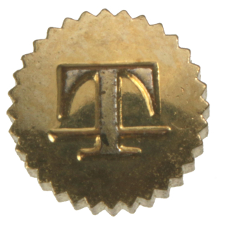TISSOT Krone mit Federtubus, vergoldet D: 5,5 mm, Höhe: 2,9 mm