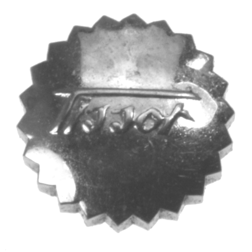 TISSOT crown, old logo, chrome plated, for tube: 1,8 mm D: 4,5 mm Height: 2,2 mm