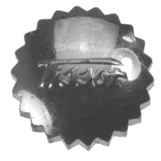 TISSOT Krone, altes Logo, verchromt, inkl. Dichtung D: 4,9 mm, Höhe: 2 mm