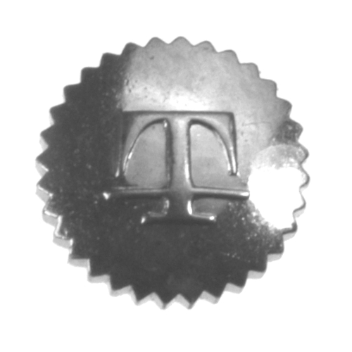Couronne TISSOT, chromée, pour tube : 2,2 mm, D : 4,6 mm, hauteur : 1,5 mm