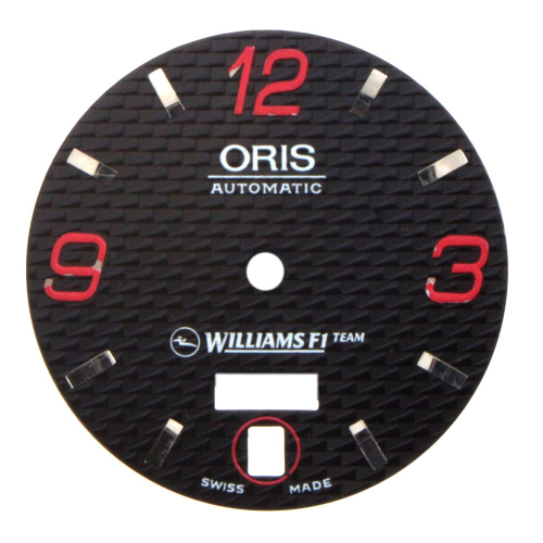 Original ORIS Armbanduhr Zifferblatt "TEAM WILLIAMS" mit roten Zahlen 27,0 mm