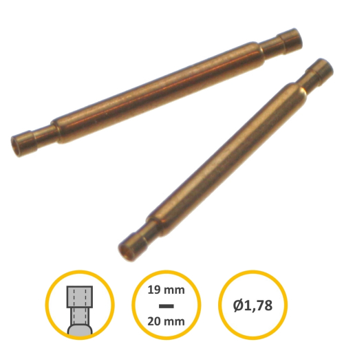 2 spring bars/bracelet bars female/negative for 19-20 mm, thickness 1.78 mm