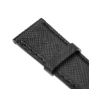 Genuine OMEGA De Ville Prestige leather watch strap 19 to 16 mm, black