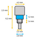 Poussoirs compatibles avec les montres OMEGA, acier 6,2 x 4 mm