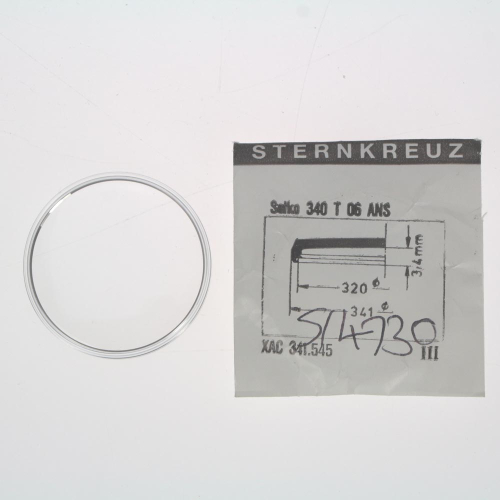 Armbanduhr Acrylglas, diaplan, chromarmiert, 340T06ANS für SEIKO 6139-7080