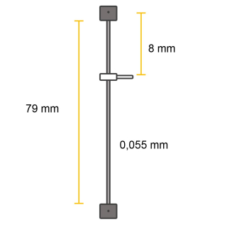Drehpendelfeder 12F für Kern Mini 61 Jahresuhr, Drahtlänge 79 mm