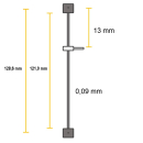 Muelle de péndulo de torsión 11A reloj anual Kern, longitud efectiva 128,6 mm