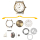 Wristwatch DIY kit, 36 mm stainless steel case, gold-colored including movement