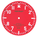 Quadrante per Miyota 2035 - POP-PILOT, rosso, 35,1 mm