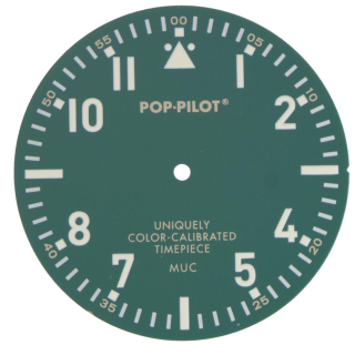 Zifferblatt für Miyota 2035 - POP-PILOT, grün 37 mm