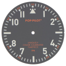 Dial for Miyota 2035 - POP-PILOT, black, 37 mm