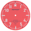 Quadrante per Miyota 2035 - POP-PILOT, rosso, 37 mm