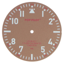 Dial for Miyota 2035 - POP-PILOT, brown, red, 35.1 mm