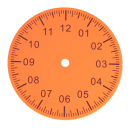 Wristwatch dial 37.20 mm orange, for Unitas 6498-1